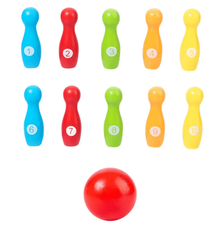 Wooden Bowling Spill Game for Kids - Kiddie Land