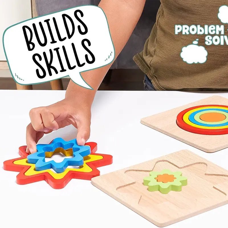 Wooden Colorful Stacking Blocks for Growing Minds - Kiddie Land