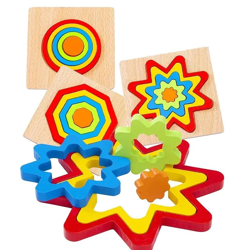 Wooden Colorful Stacking Blocks for Growing Minds - Kiddie Land