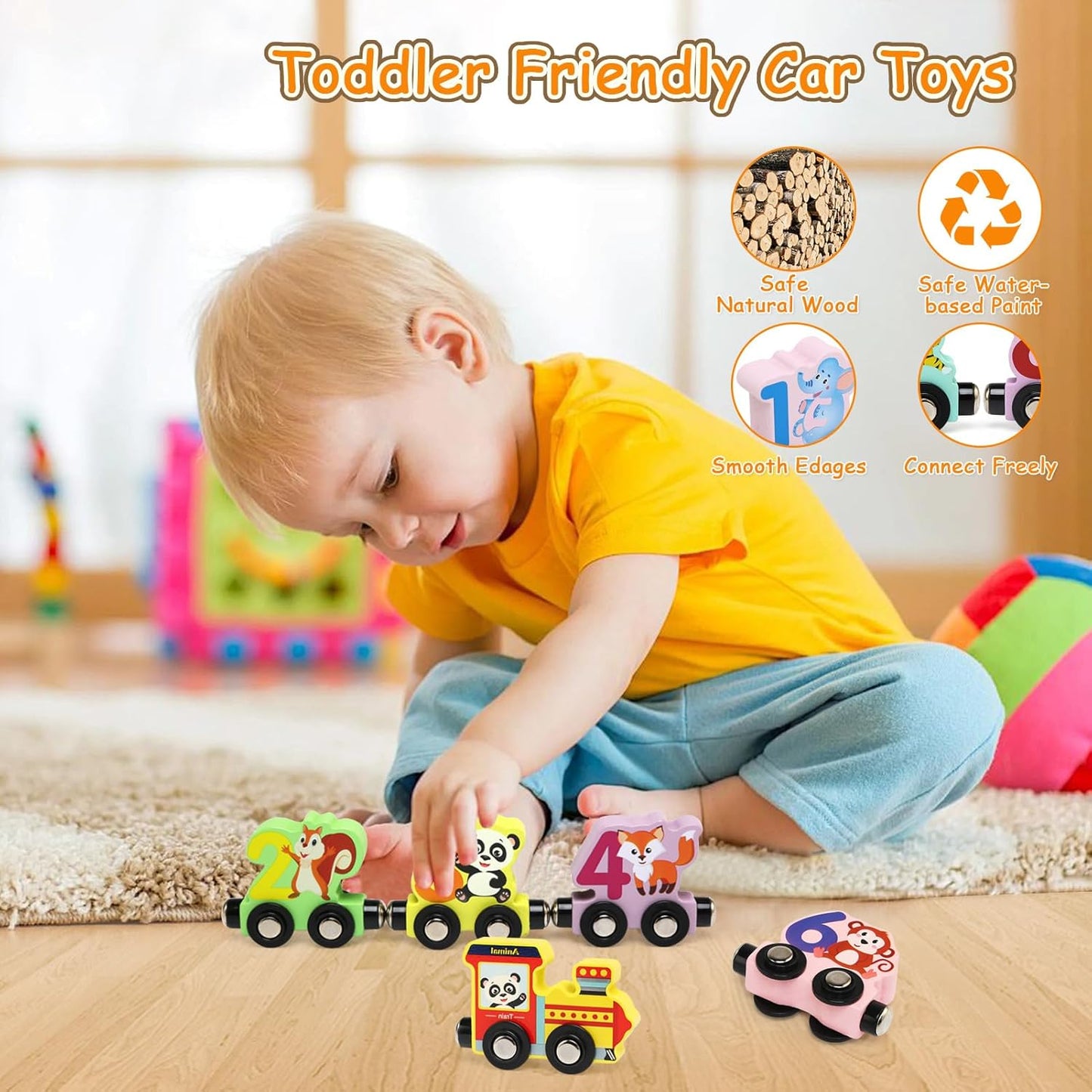 Wooden Magnetic Animal Number Train - Kiddie Land