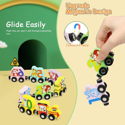 Wooden Magnetic Animal Number Train - Kiddie Land