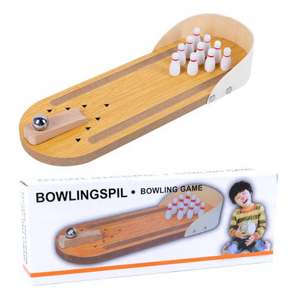 Wooden Mini Bowling Spil Game - Kiddie Land