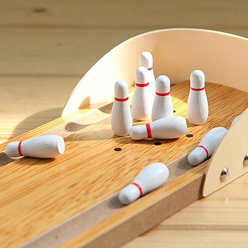 Wooden Mini Bowling Spil Game - Kiddie Land
