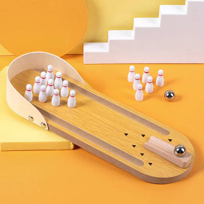 Wooden Mini Bowling Spil Game - Kiddie Land